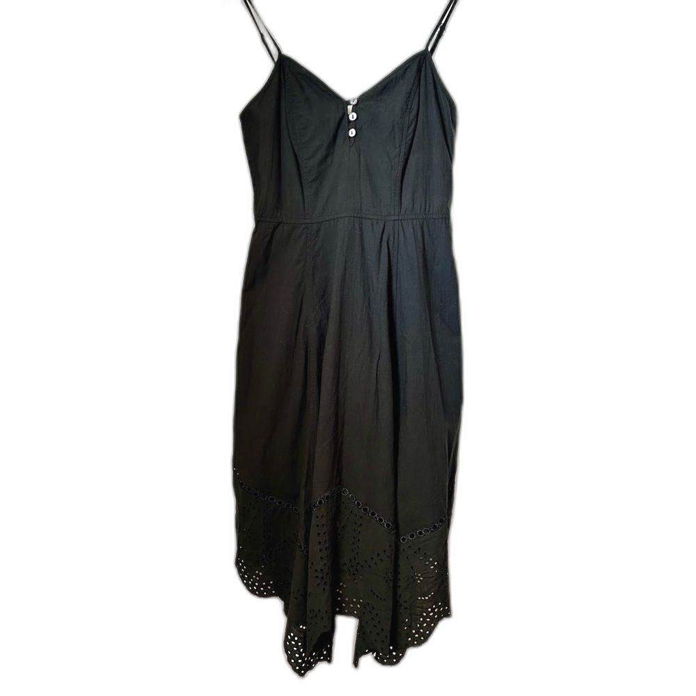 Whimsigoth Black Cotton Lace Handkerchief Hem Midi Dress Universal Thread Small - Picture 15 of 16